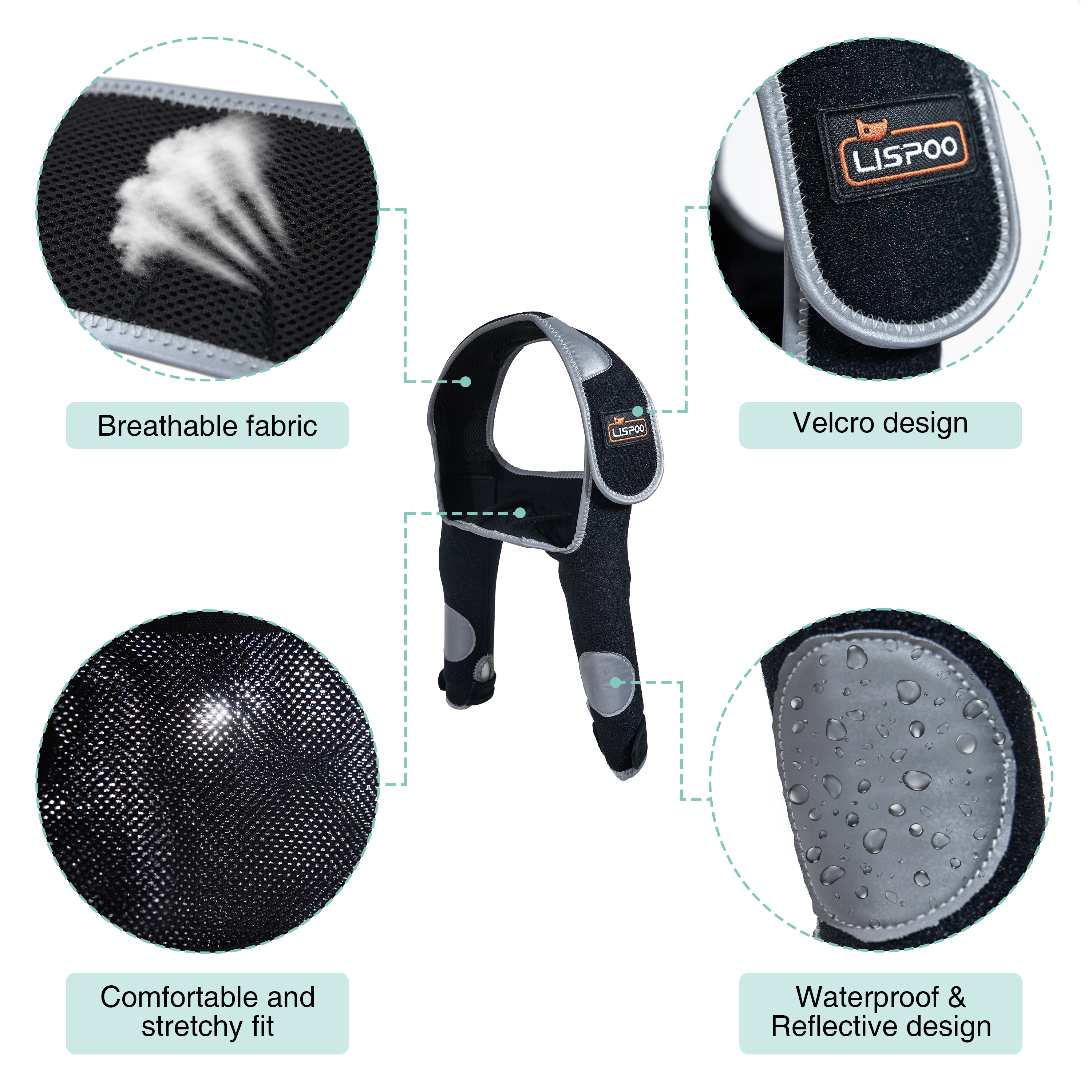 Dog Leg Sleeves For Prevent Licking with Reflective Straps