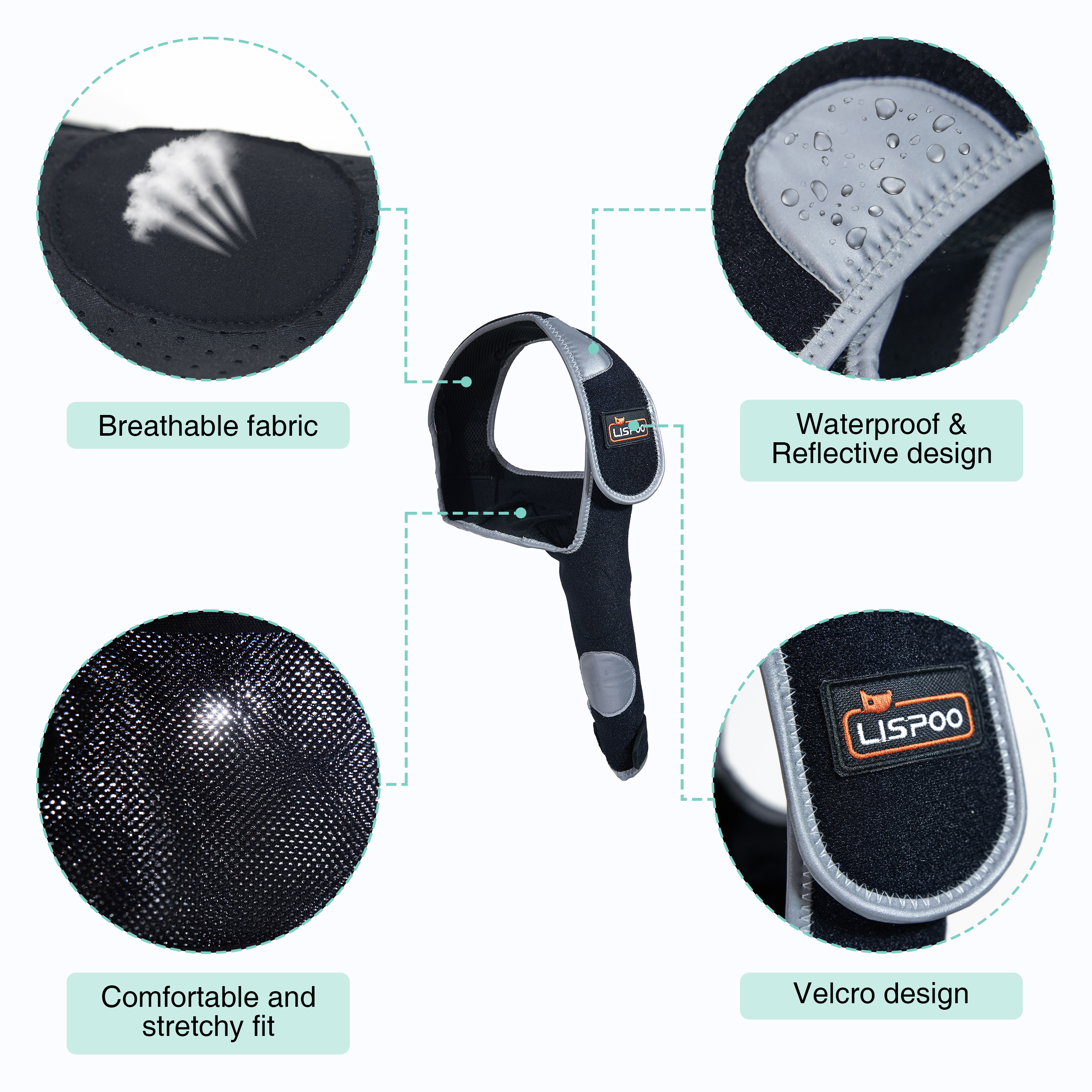 Dog Single Leg Sleeves For Prevent Licking with Reflective Straps