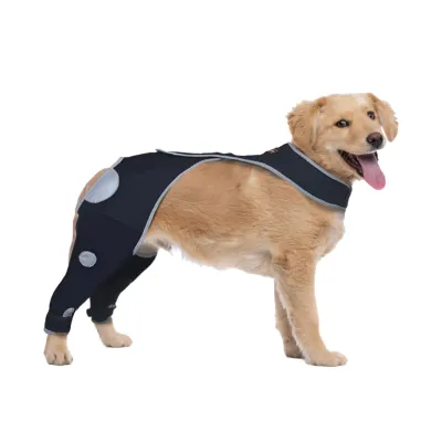 Dog Double Rear Leg Sleeves for Prevent Licking with Reflective Straps 01