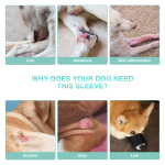 Dog Single Rear Leg Sleeves for Prevent Licking with Reflective Straps