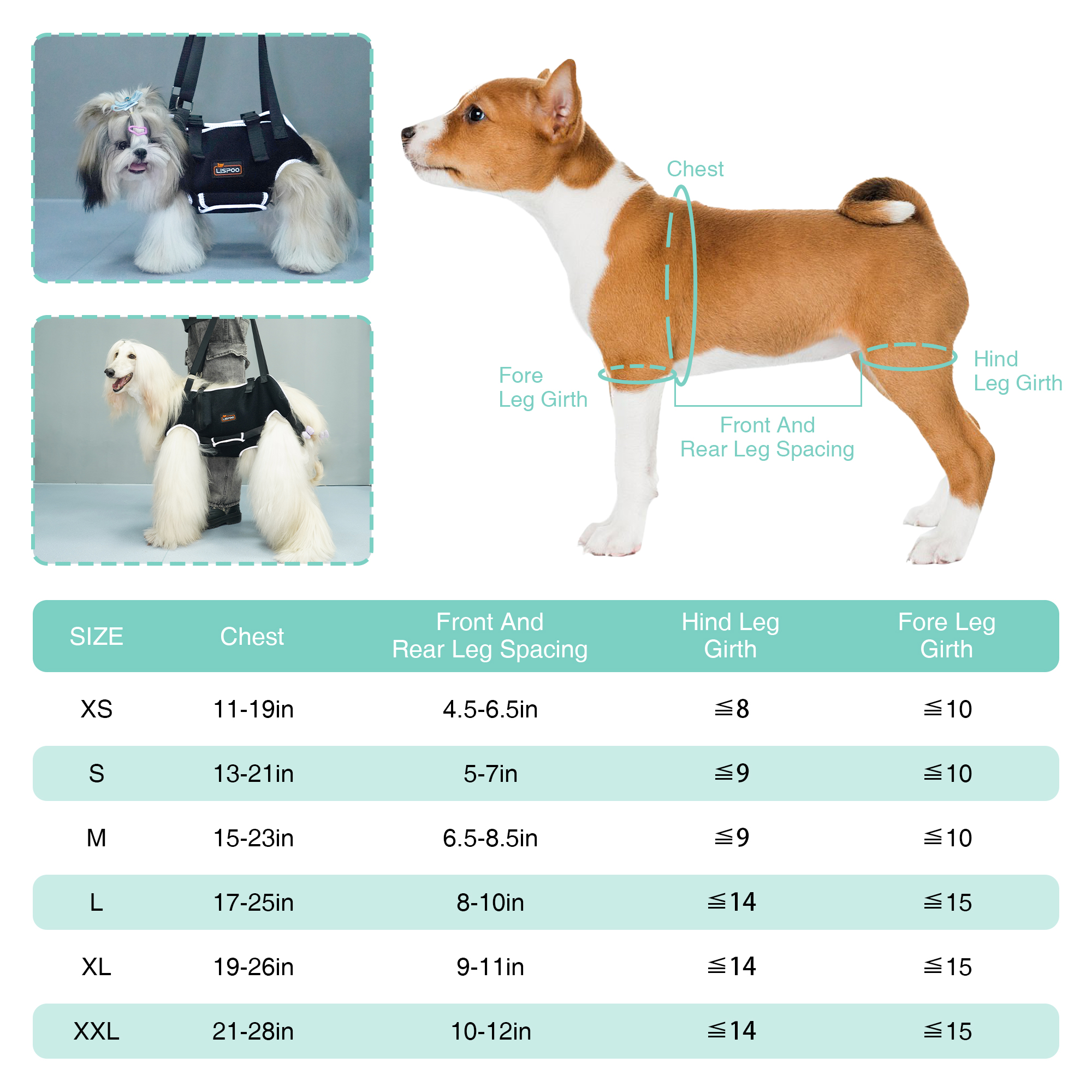 Dog Full Body Lifting Harness with Reflective Straps