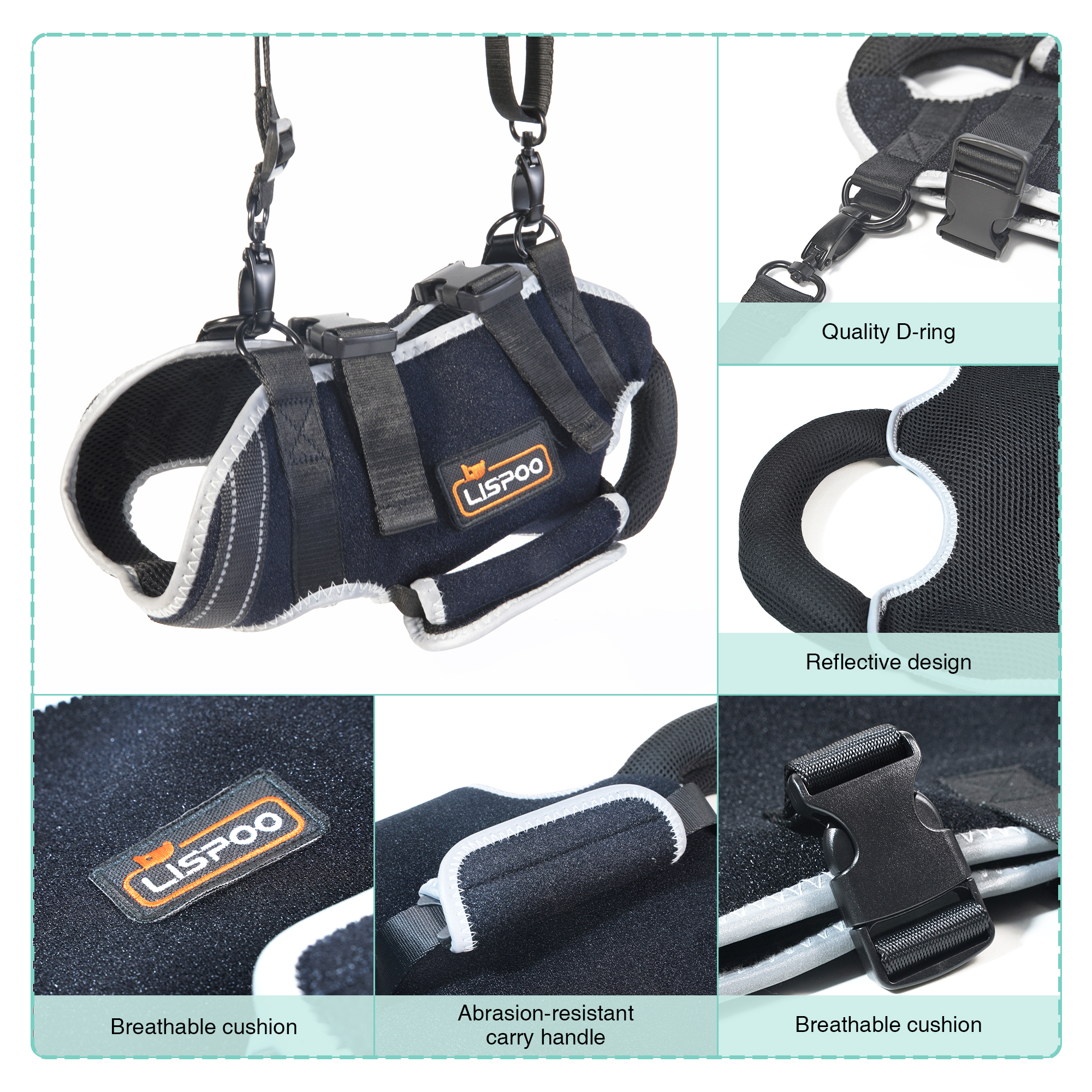 Dog Full Body Lifting Harness with Reflective Straps