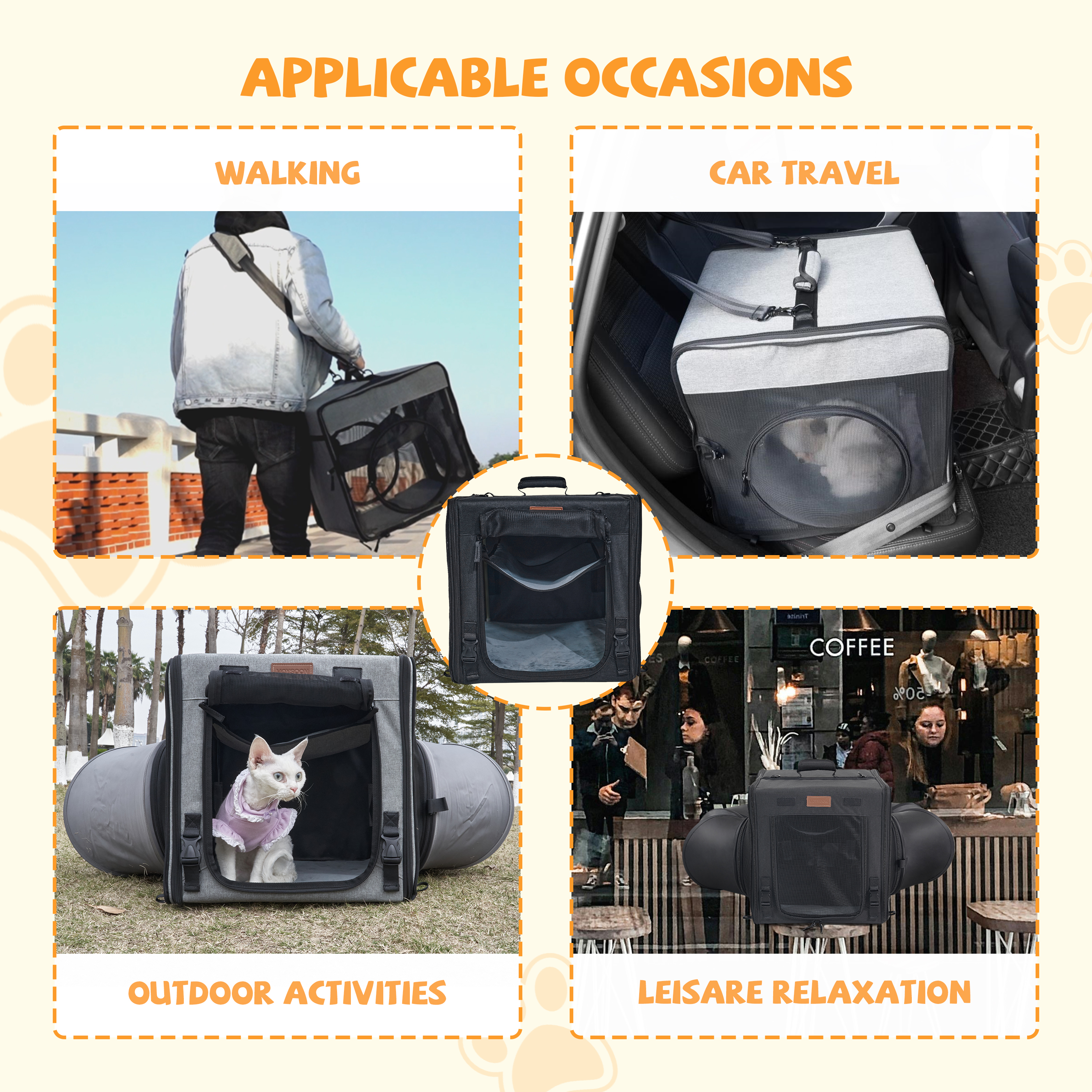 Moysoon Cat Dog Travel Tunnel Bag