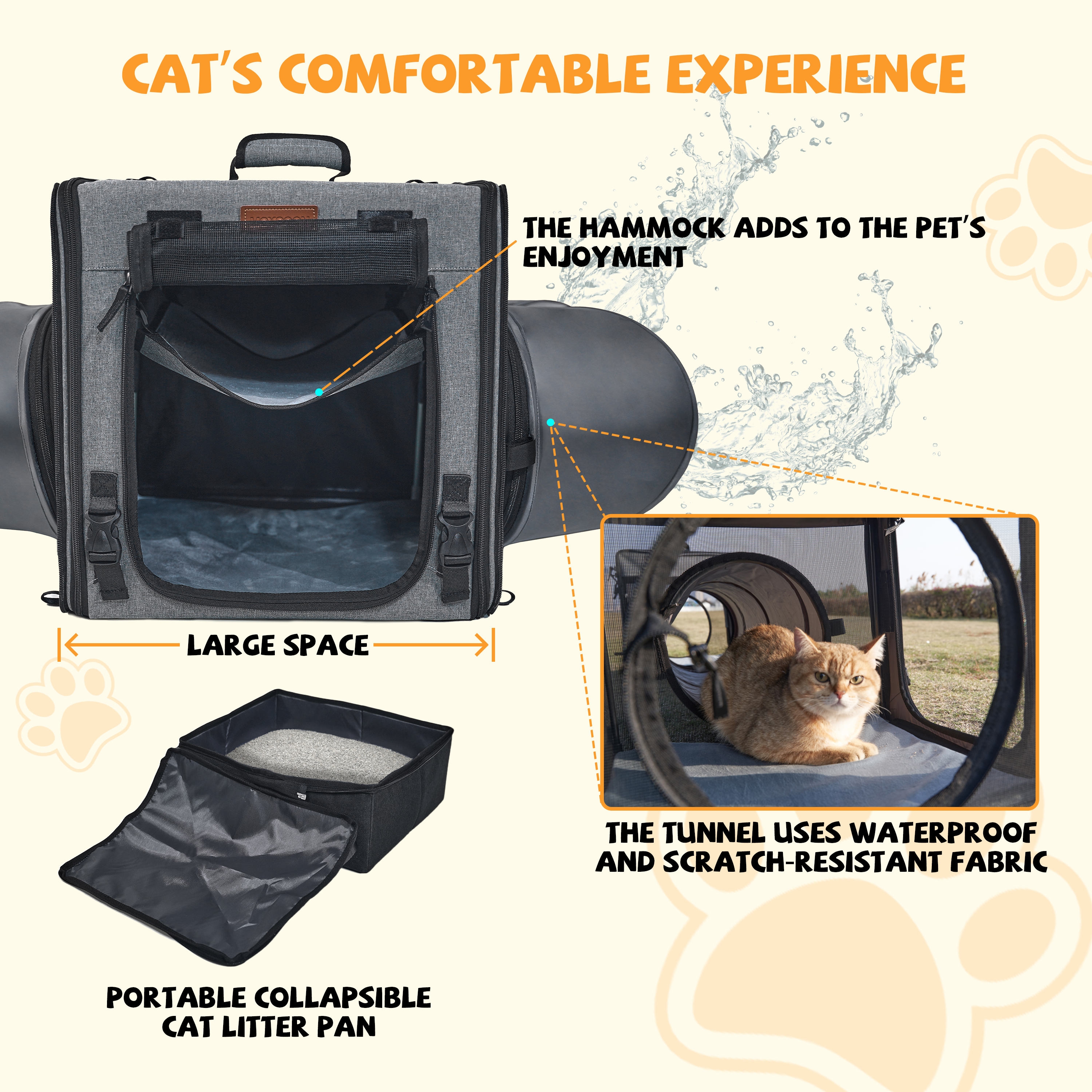 Moysoon Cat Dog Travel Tunnel Bag