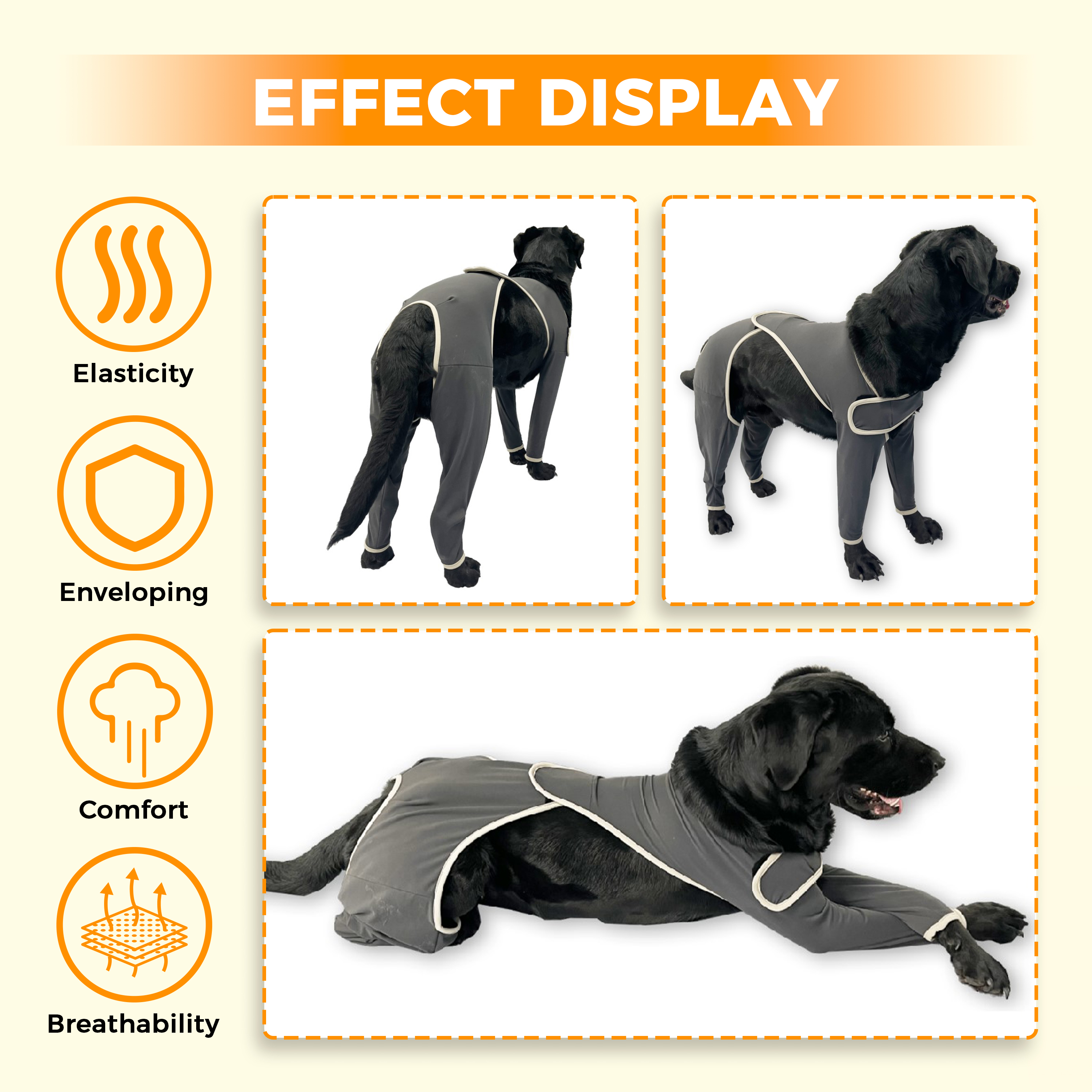 Dog Four Leg Sleeves for Preventing Licking with Yoga fabric