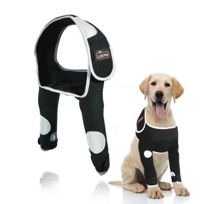 Dog Leg Sleeves For Prevent Licking with Reflective Straps 01