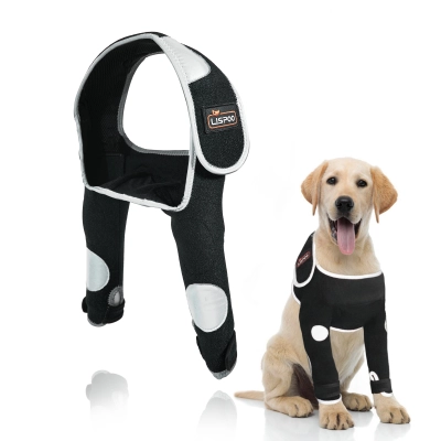 Dog Leg Sleeves For Prevent Licking with Reflective Straps 01