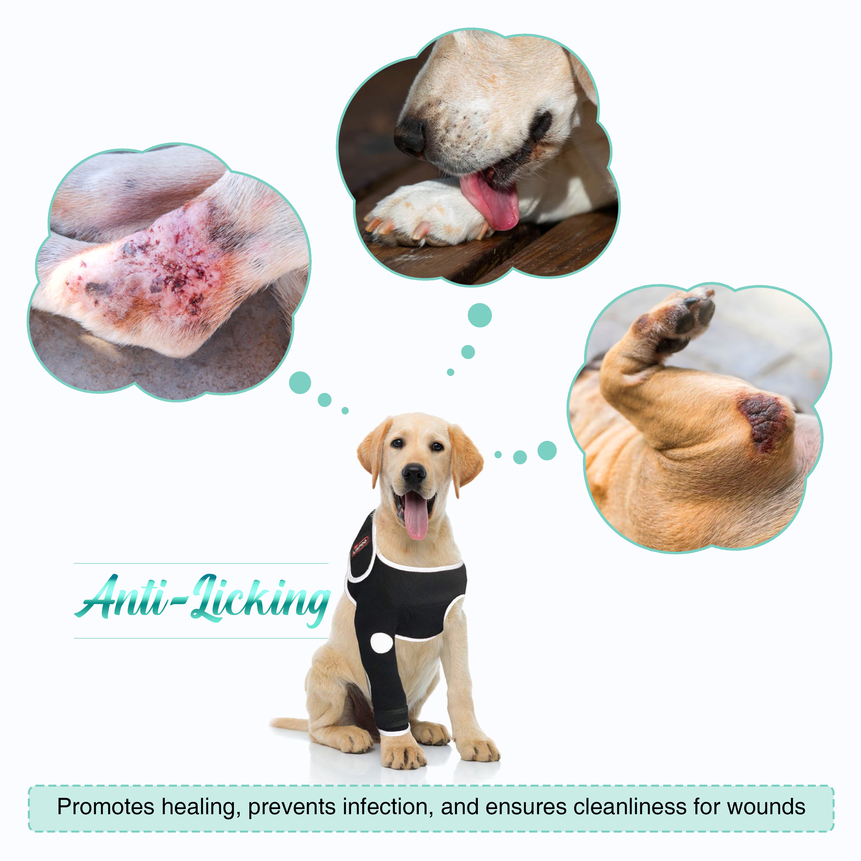 Dog Single Leg Sleeves For Prevent Licking with Reflective Straps