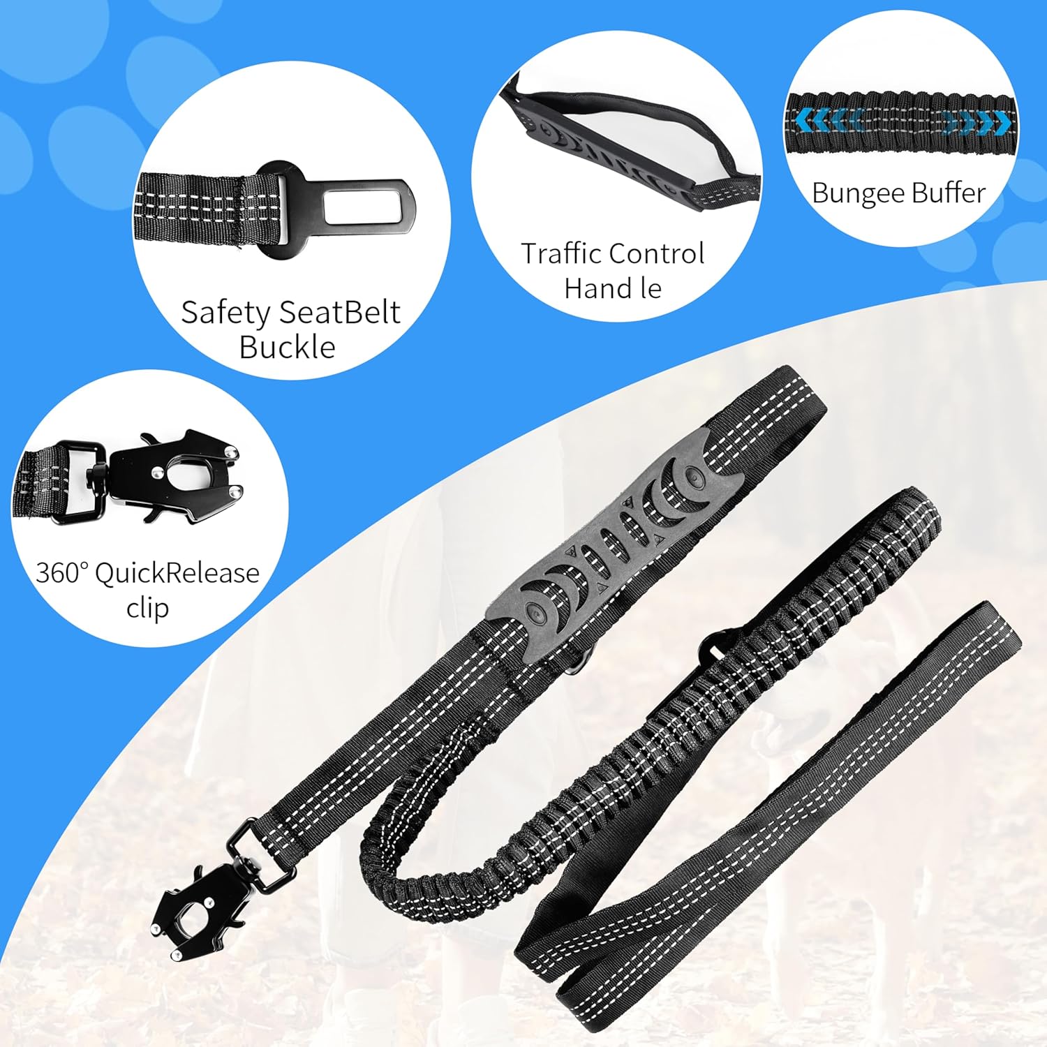 Highly Reflective Stretch Dog Leash