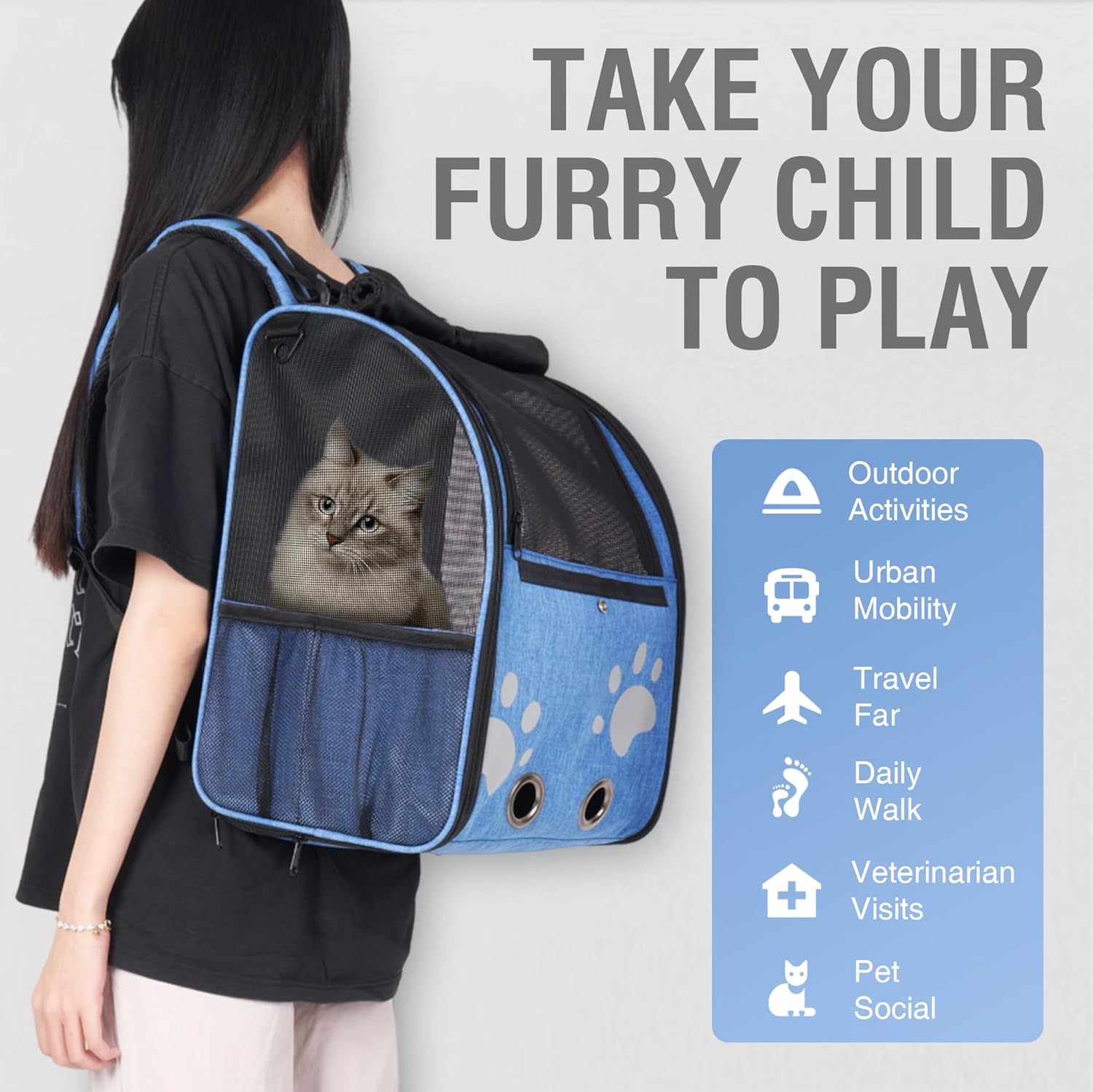 Portable Pet Backpack for Cats, Dogs and Small Animals