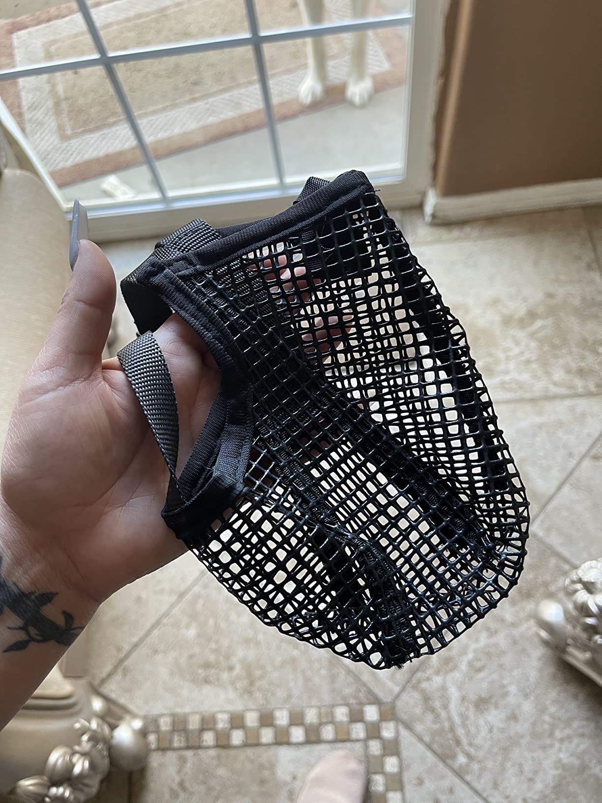 Mesh Dog Mouth Cover with Adjustable Strap review Beedoll 02