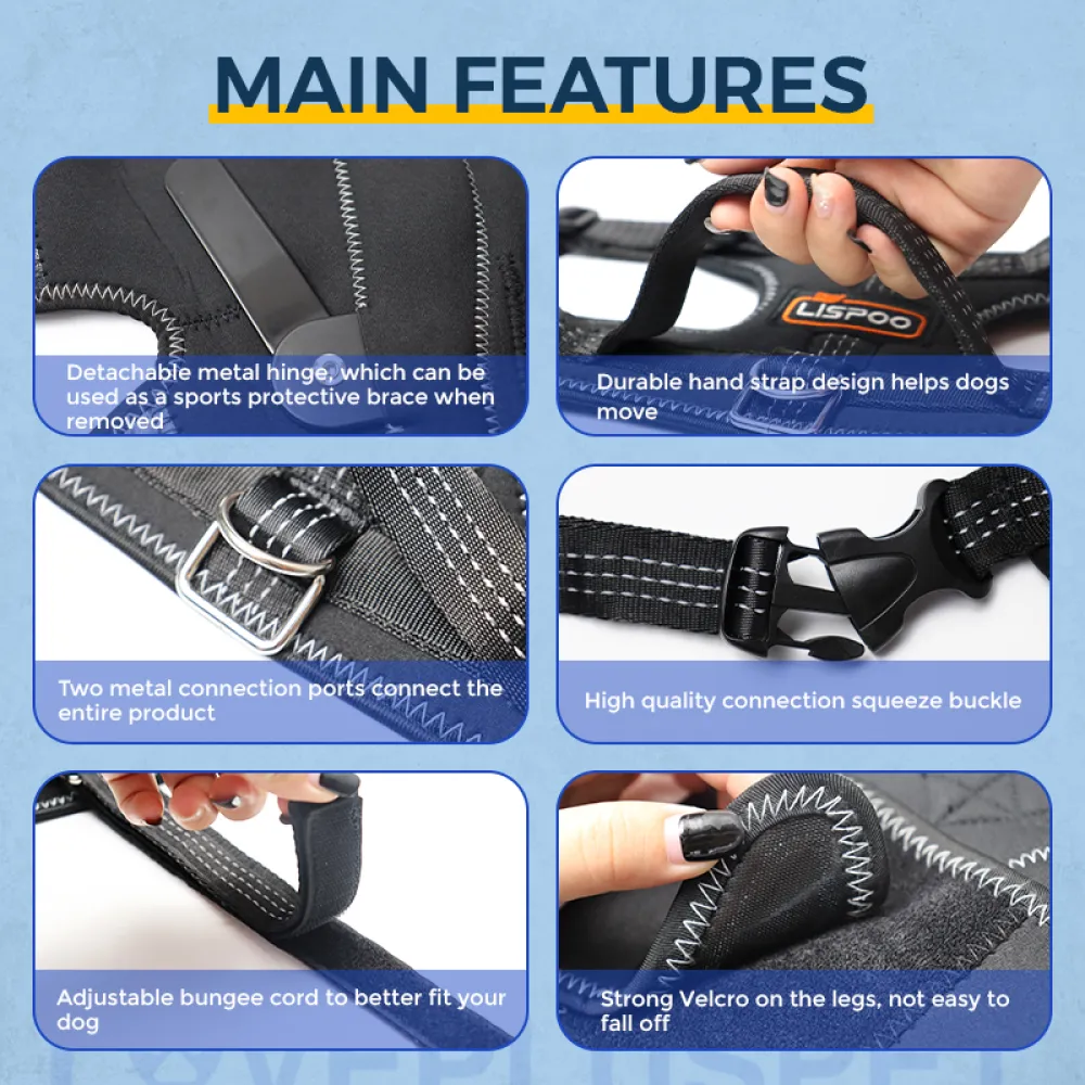 Dog Knee Brace with Metal Splint Hinge Support for ACL