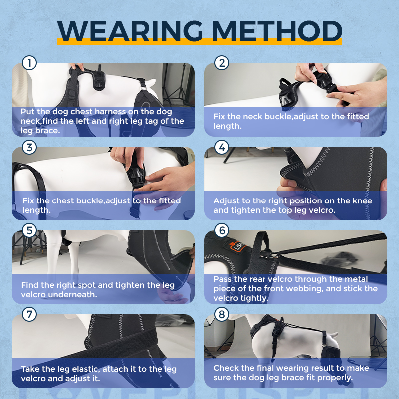 ACL dog knee brace with metal splint hinge support 