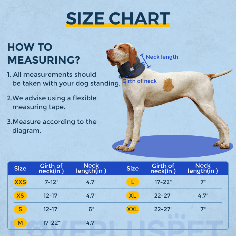 Dog collar relieves dog neck pain