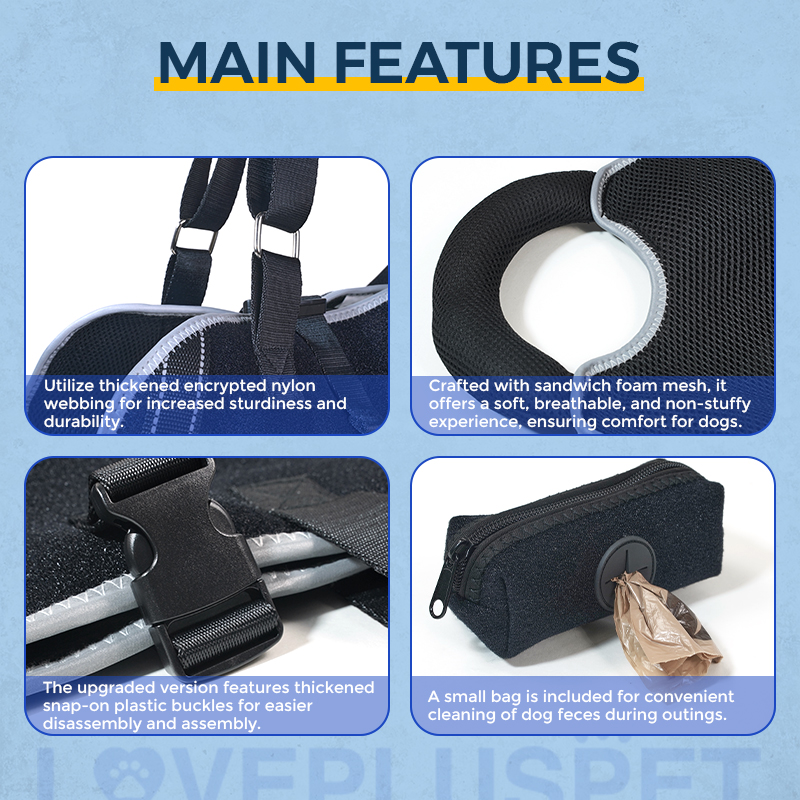 Handle Dog Lift Harness 