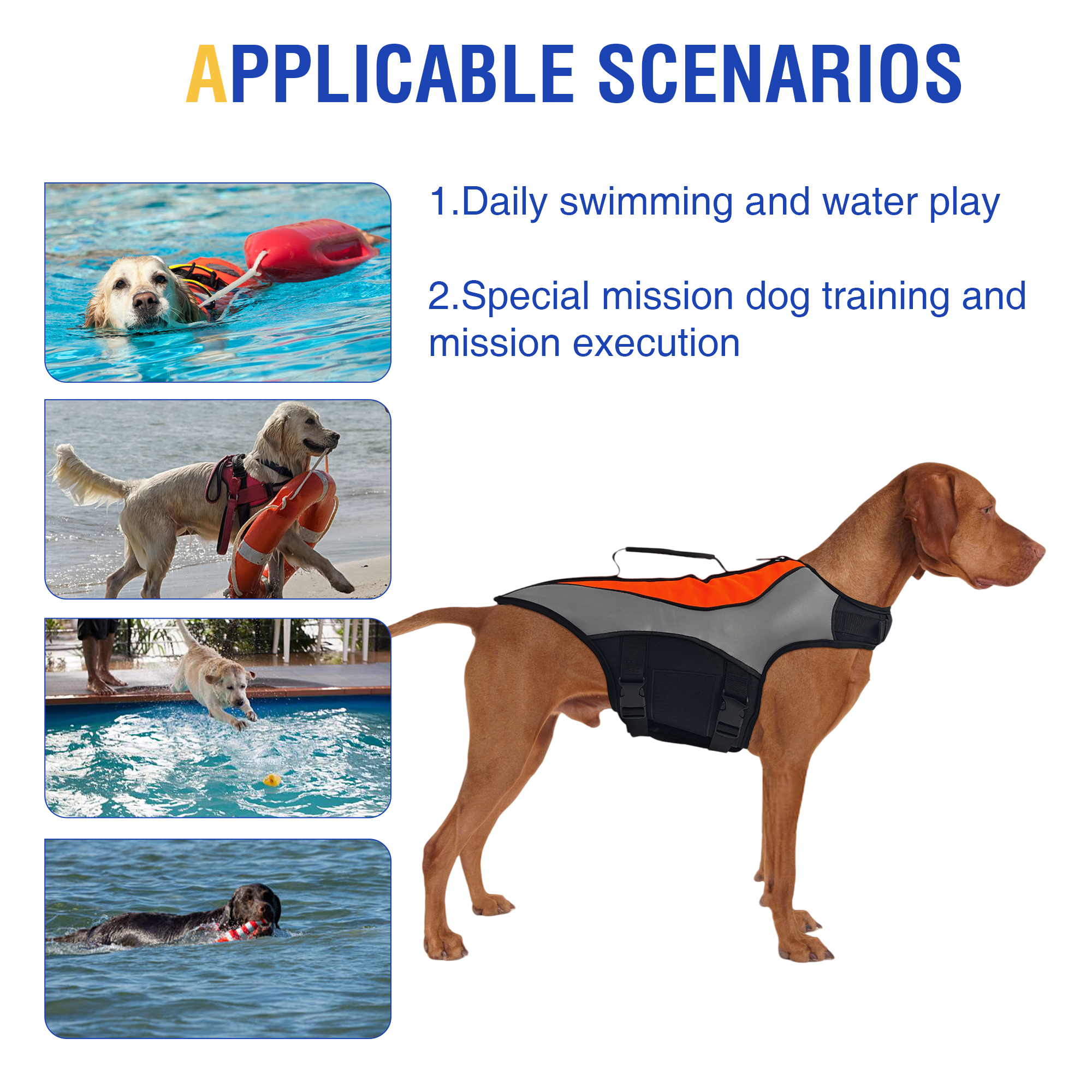 Durable Dog Life Jacket for Water Safety