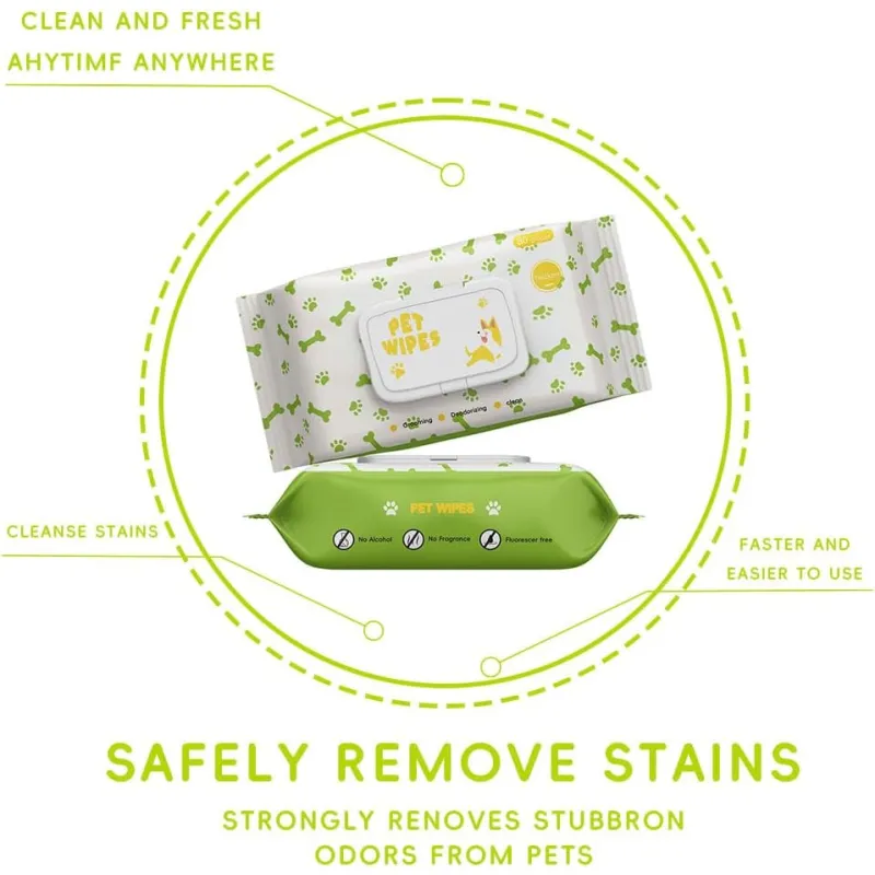 Gentle and Safe Pet Wipes for Cats and Dogs