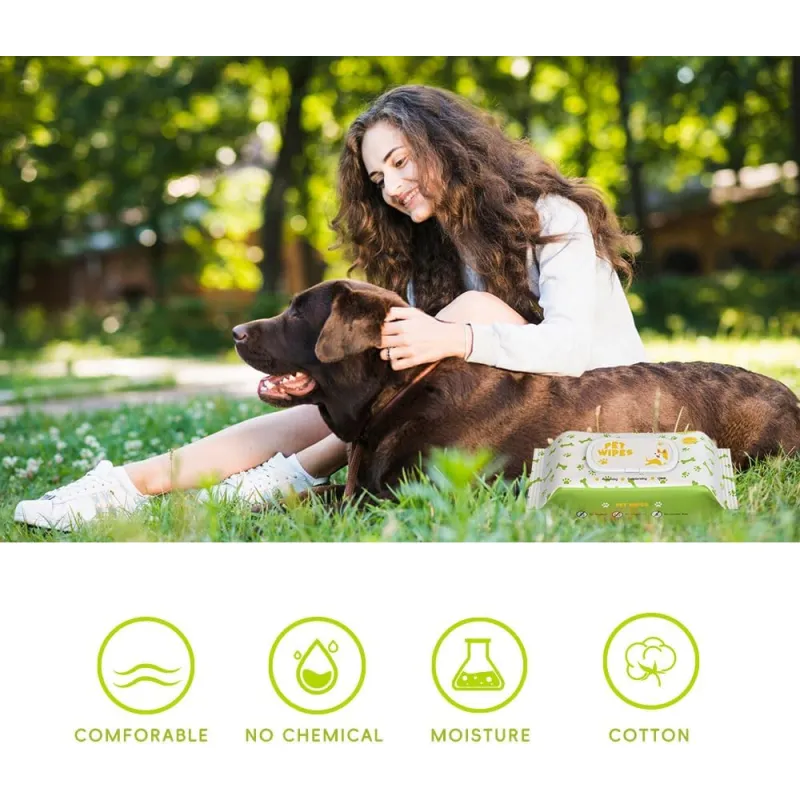 Gentle and Safe Pet Wipes for Cats and Dogs