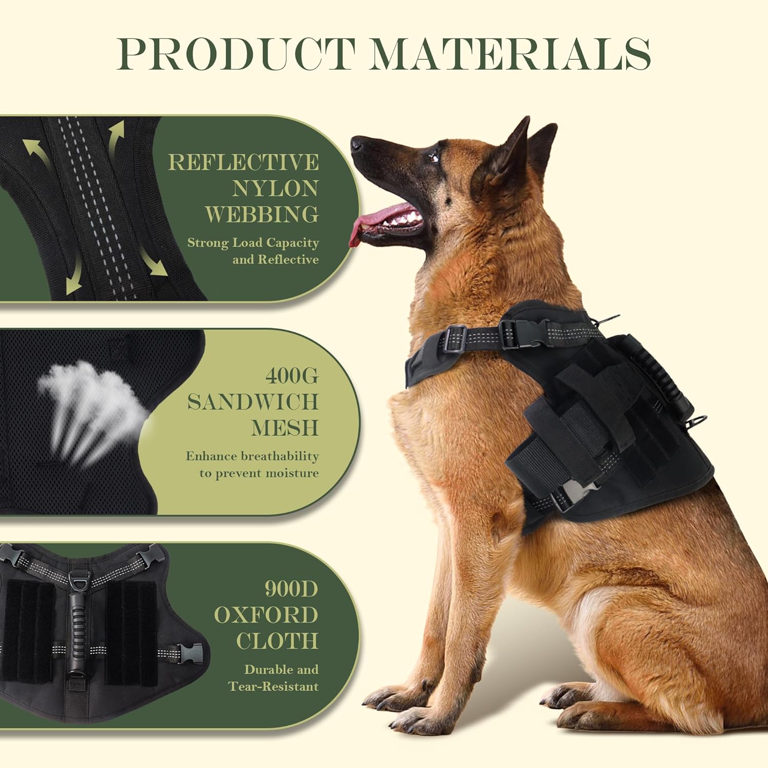 Tactical Harness for Dogs for Outdoor Sports