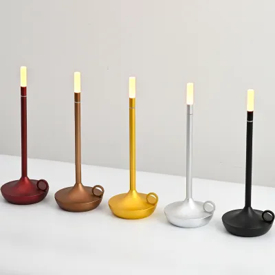 Getglow Candle-Style Metal Table Lamp with LED 02