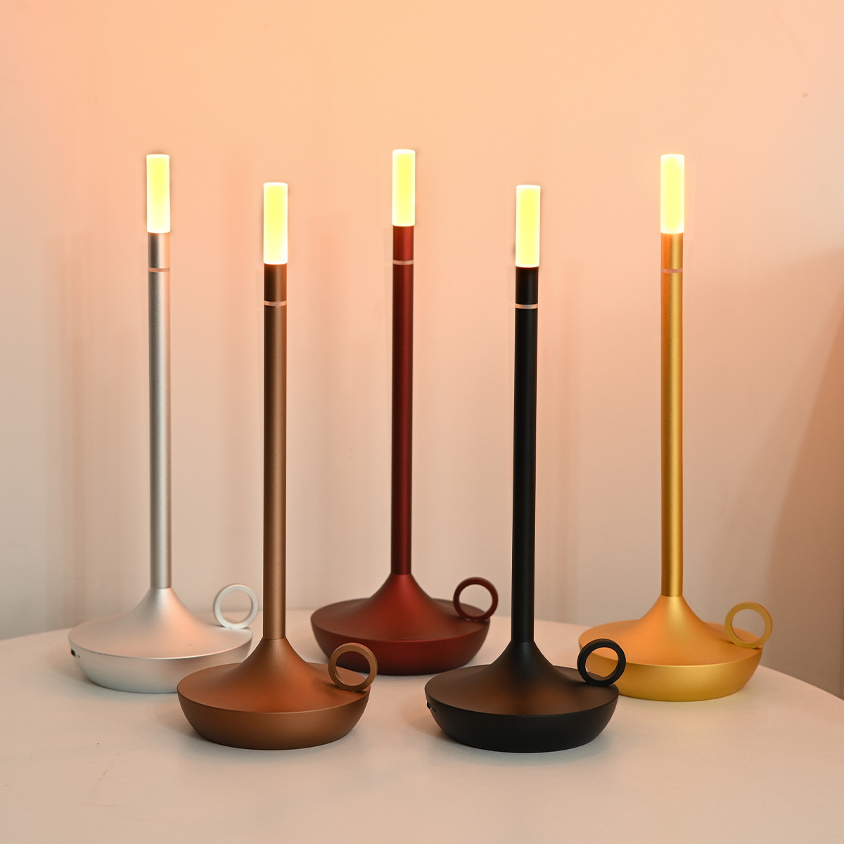 Getglow Candle-Style Metal Table Lamp with LED
