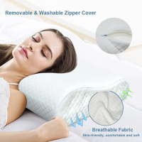Standard Size Pillow Neck Memory Foam Pillows For Side Sleep Contour Bed Pillows Bundle 2 Pack