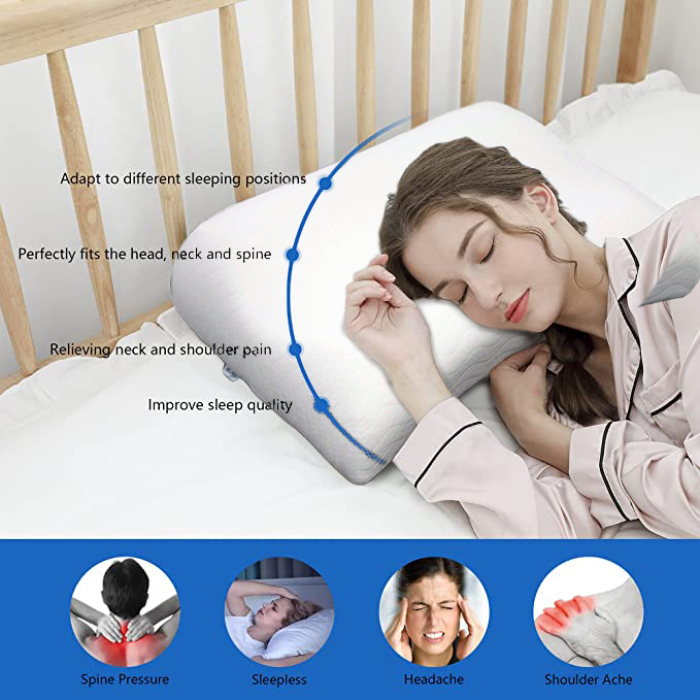 Contour Memory Foam Pillows For Neck Pain Cervical Pillow