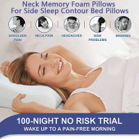 Standard Size Pillow Neck Memory Foam Pillows For Side Sleep Contour Bed Pillows