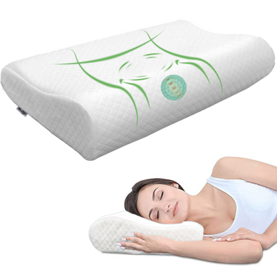 Standard Size Pillow Neck Memory Foam Pillows For Side Sleep Contour Bed Pillows Bundle 2 Pack