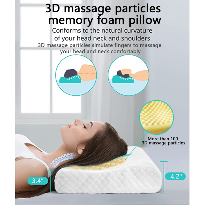 3D Massage Particles Memory Foam Pillow Bed Cervical Pillow