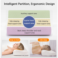 Standard Size Pillow Neck Memory Foam Pillows For Side Sleep Contour Bed Pillows Bundle 2 Pack