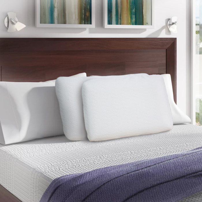 Standard Size Memory Foam Pillows Home Classics Bed Pillow Bundle 2 Pack