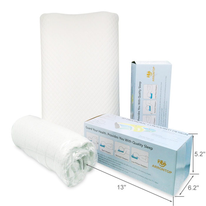 Arrontop Memory Foam Pillow Ergonomic Contour Orthopedic Bed Pillow for Side Back Stomach Sleeper