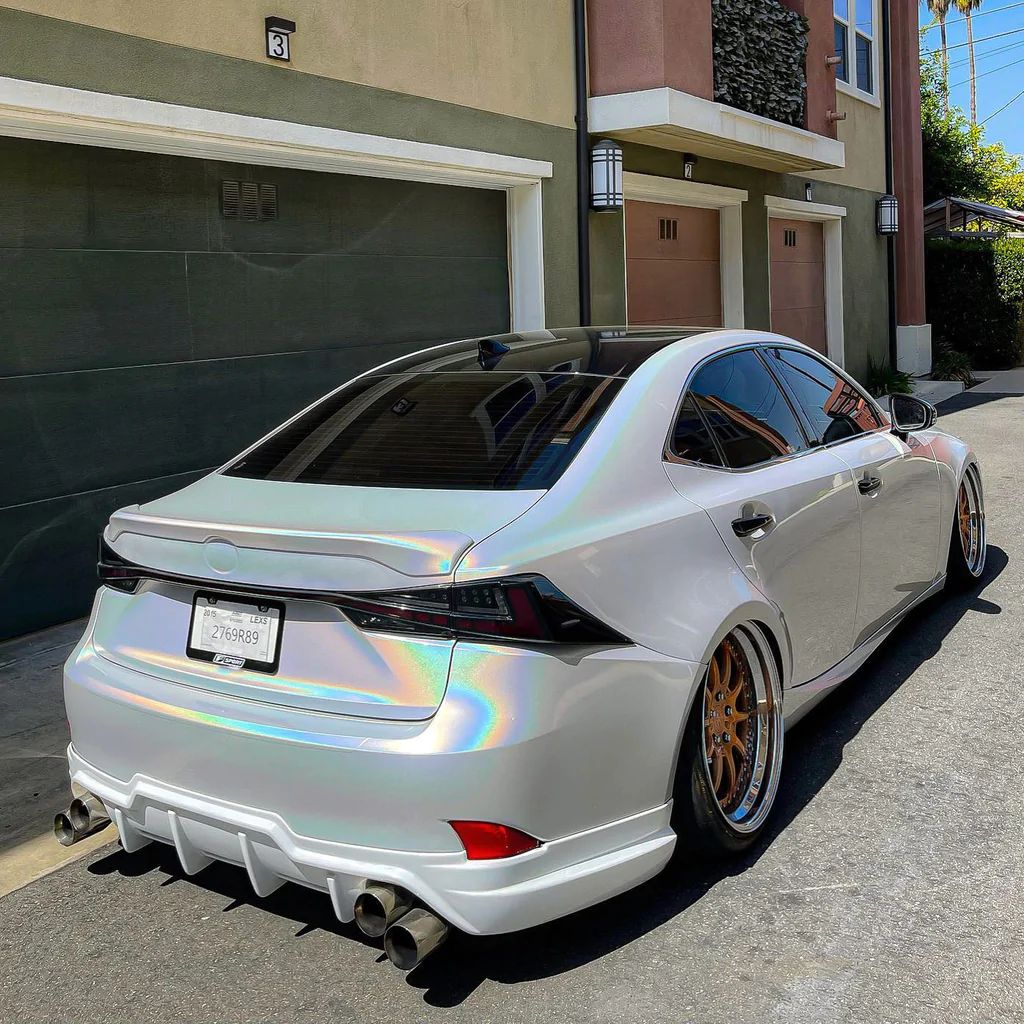 Rainbow Holographic White Car Vinyl Wrap