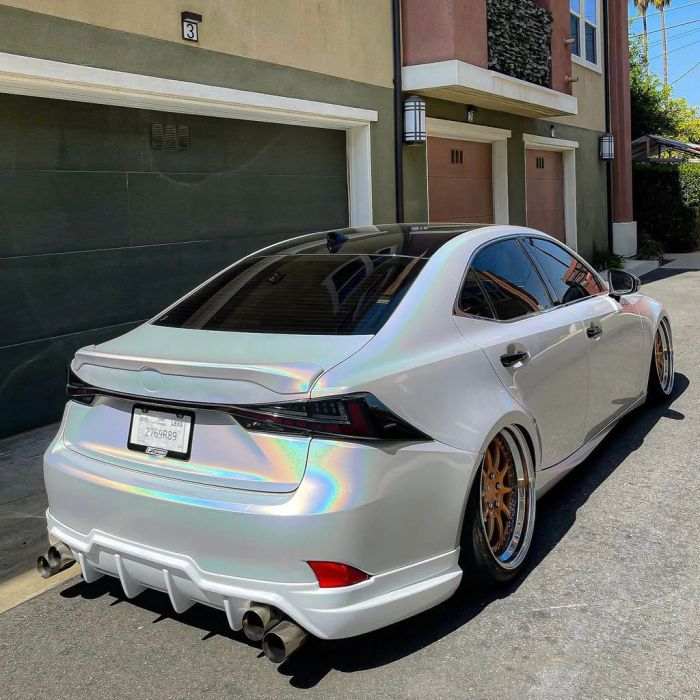 Rainbow Holographic White Vinyl Wrap