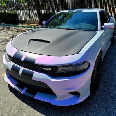 PET Candy Metallic Gray Purple Car Vinyl Wrap 02