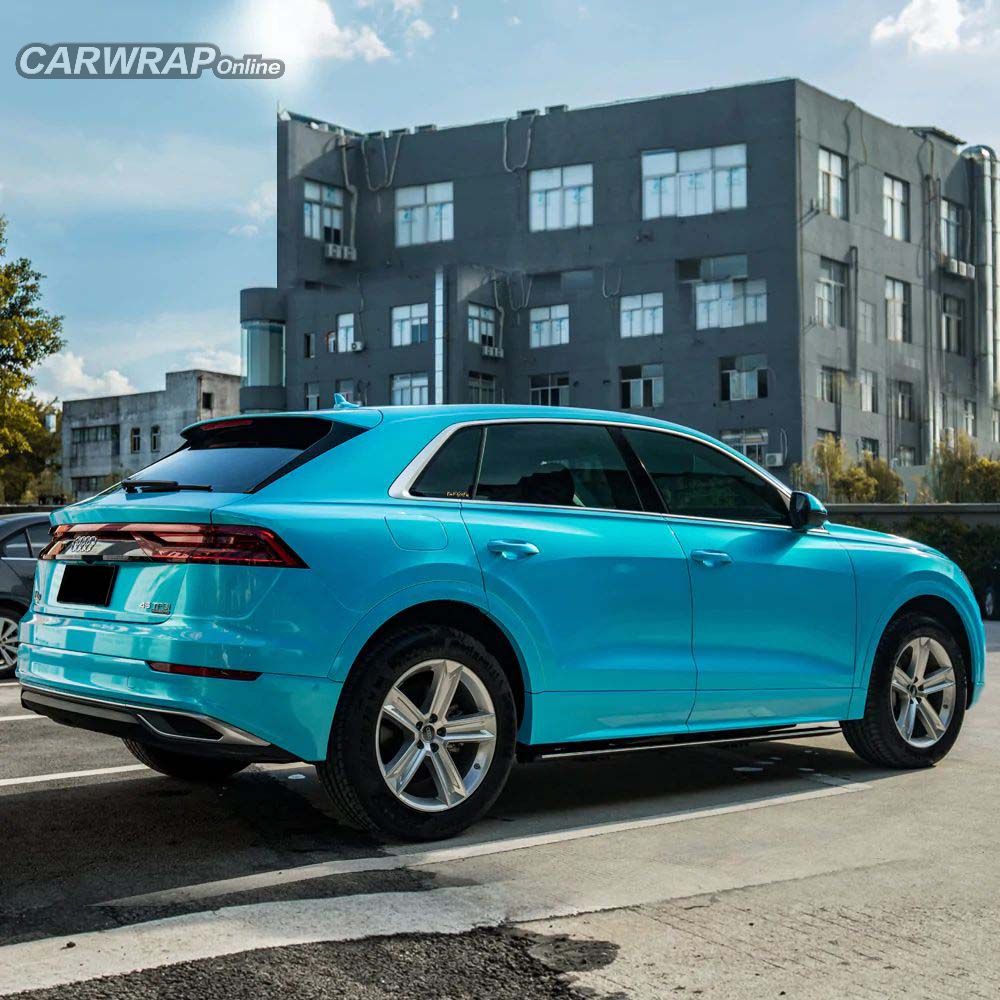  Candy Metallic Neon Light Blue Car Vinyl Wrap