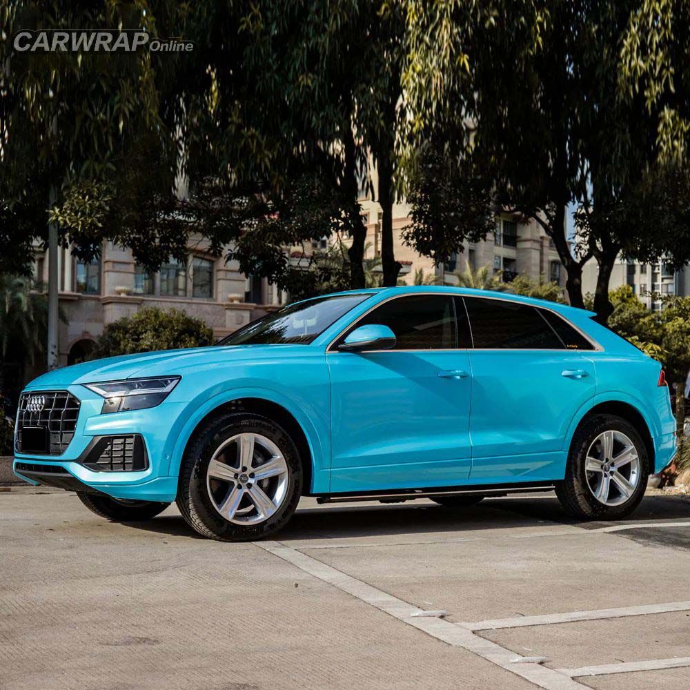  Candy Metallic Neon Light Blue Car Vinyl Wrap