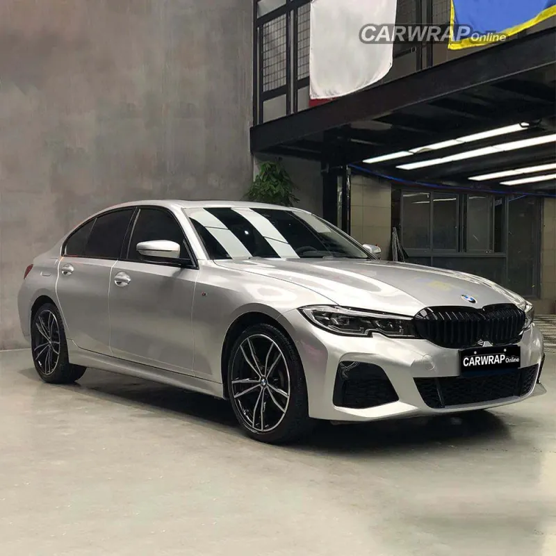 Gloss Metallic Metal Silver Car Vinyl Wrap