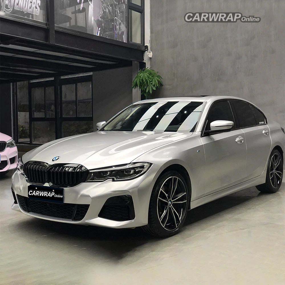 Gloss Metallic Metal Silver Car Vinyl Wrap