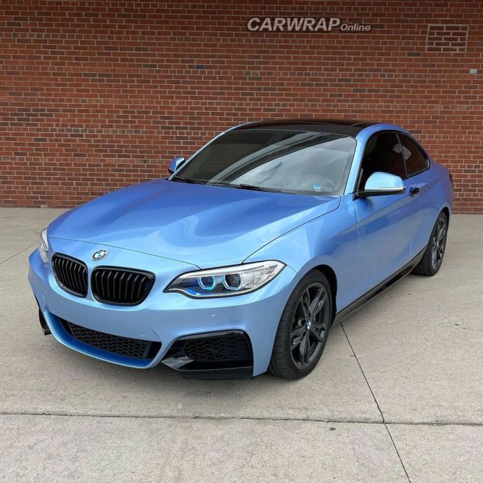 Quality Aluko Gloss Metallic Silver Lake Blue Vinyl Wrap Car Wrap For