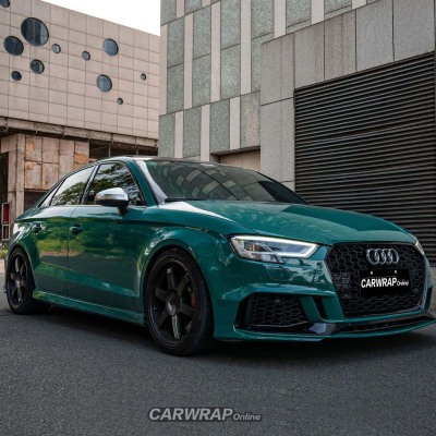 Super Gloss Pine Green Car Vinyl Wrap 02