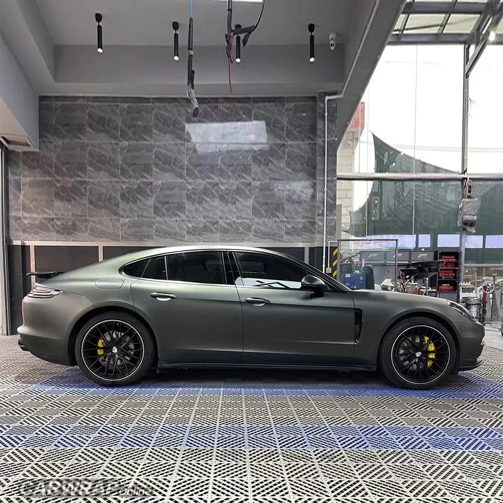 Matte Black Olive Car Vinyl Wrap
