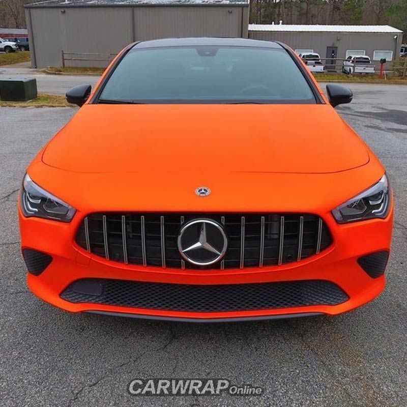  Super Matte Flame Orange Car Vinyl Wrap
