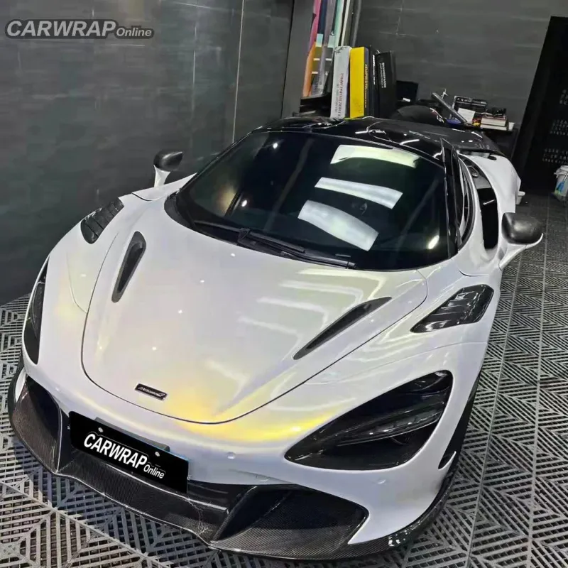  Gloss White Gold Car Vinyl Wrap