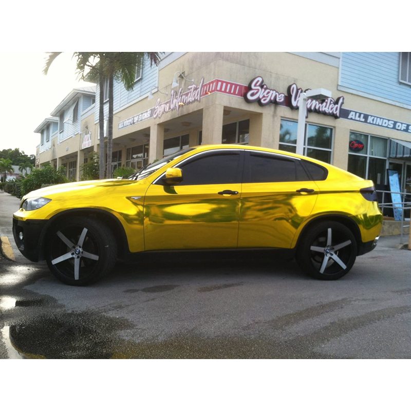 Chrome Mirror Gold Car Vinyl Wrap