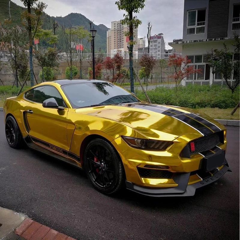 Chrome Mirror Gold Car Vinyl Wrap