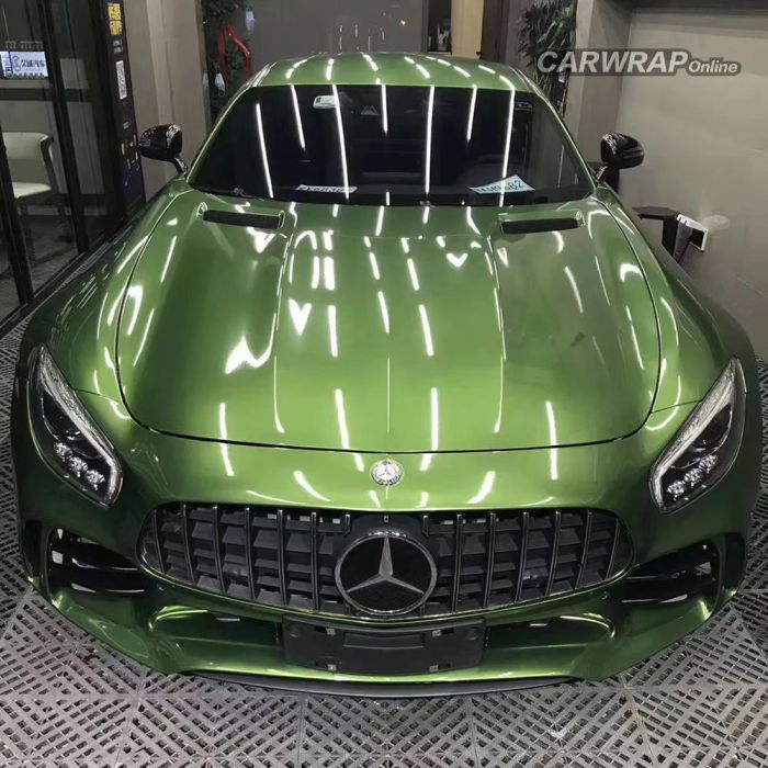 Quality Gloss Metallic Mamba Green Car Vinyl Wrap For Sale