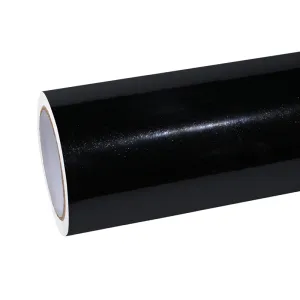 Gloss Metallic Black Car Vinyl Wrap