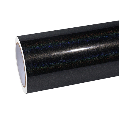 Glossy Laser Black Car Vinyl Wrap 01